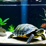 **

A well-maintained aquarium with a healthy, fully clothed turtle basking under a UVB lamp. The tank is clean and features natural decorations. "Safe for work", "appropriate content", "fully clothed", "professional", "modest", "family-friendly", "perfect anatomy", "correct proportions", "natural pose", "well-formed hands", "proper finger count", "natural body proportions".

**