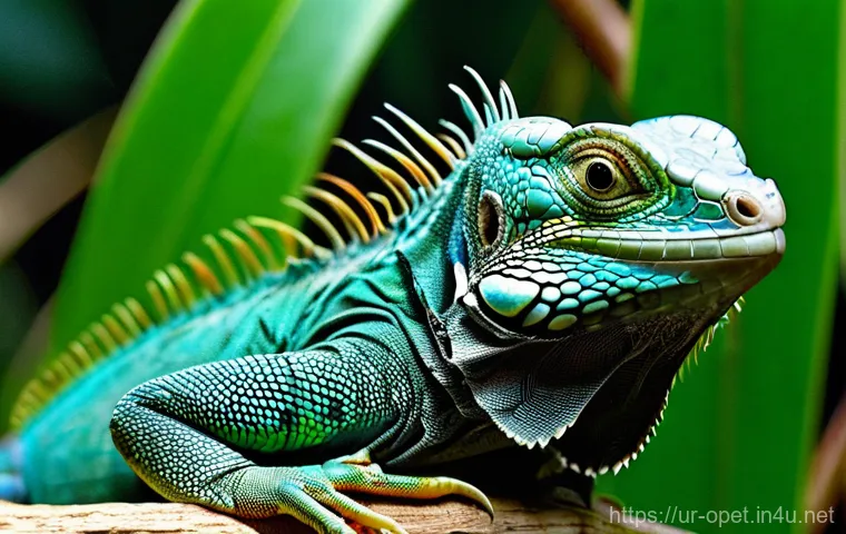 이구아나 성장 속도 - **Prompt 1: Early Growth and Ideal Habitat**
A captivating close-up of a vibrant, small green ig...